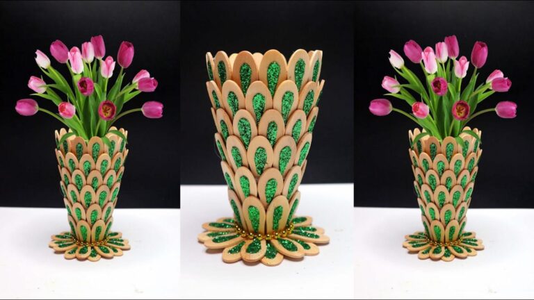 This forgotten trick turns ice cream sticks into stunning flower vases…