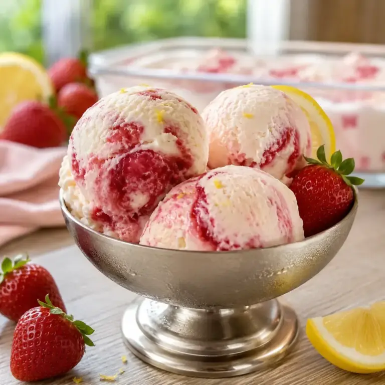 Homemade Strawberry Lemon Ice Cream: Refreshing and Delicious Treat