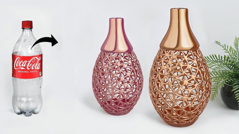 Transform 5 Plastic Bottles into Stunning Cement Flower Vases for Your Home Decor!