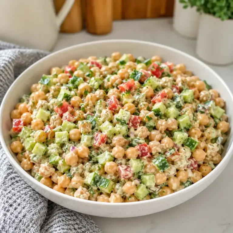 Chickpea and Cucumber Salad with Creamy Yogurt Dressing